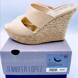 Jennifer Lopez Tan Summer Wedge